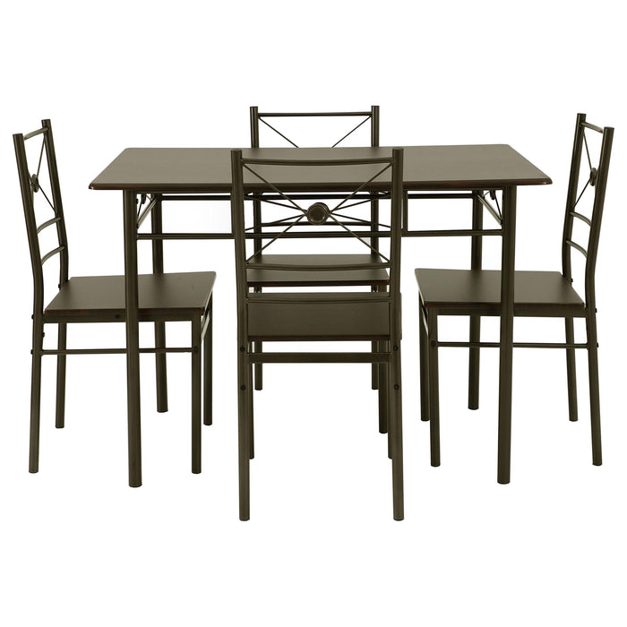 Anna 5-piece Rectangular Dining Set Dark Bronze - Furniture Land (Milwaukee, WI)