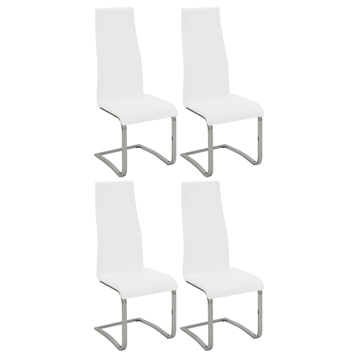 Montclair High Back Dining Chairs Black and Chrome (Set of 4) - Furniture Land (Milwaukee, WI)