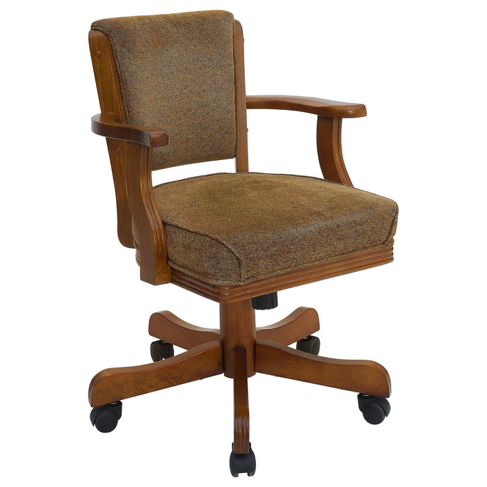 Mitchell Upholstered Game Chair Olive-brown and Amber - Furniture Land (Milwaukee, WI)