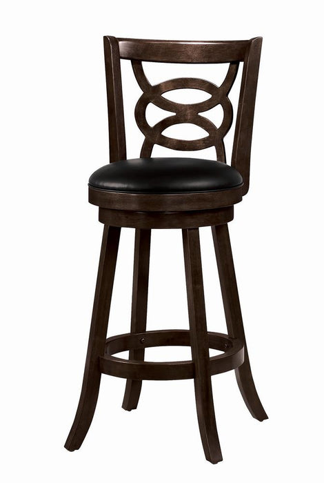 Calecita Swivel Bar Stools with Upholstered Seat Cappuccino (Set of 2) - Furniture Land (Milwaukee, WI)