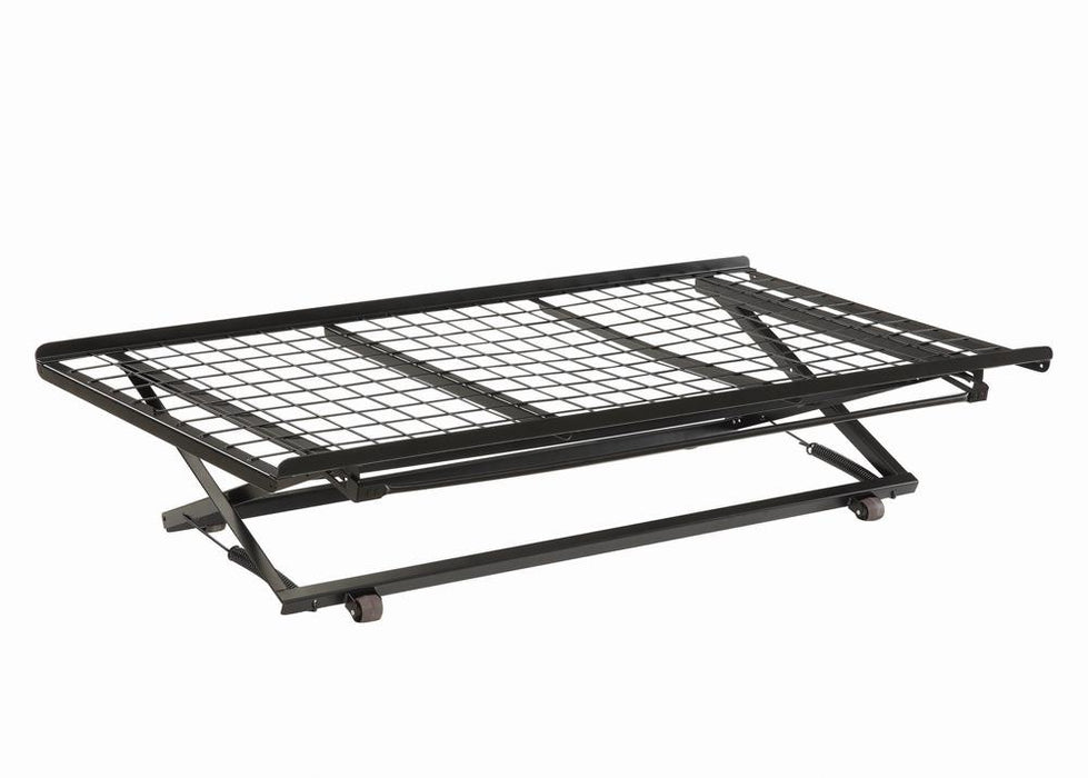 Ethan Twin Pop Up Trundle Bed with Rollers Black - Furniture Land (Milwaukee, WI)