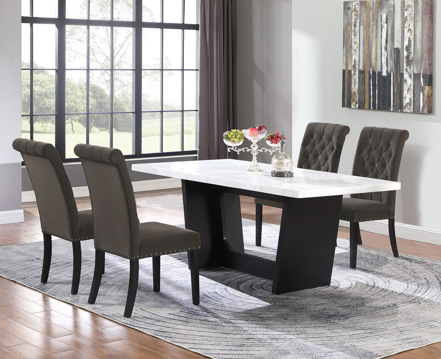 Sherry Rectangular Marble Top Dining Table set - Furniture Land (Milwaukee, WI)