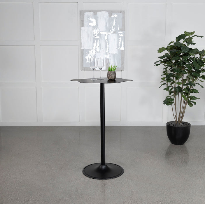 Keanu Pedestal Cloud-Shaped Top Bar Table Black - Furniture Land (Milwaukee, WI)