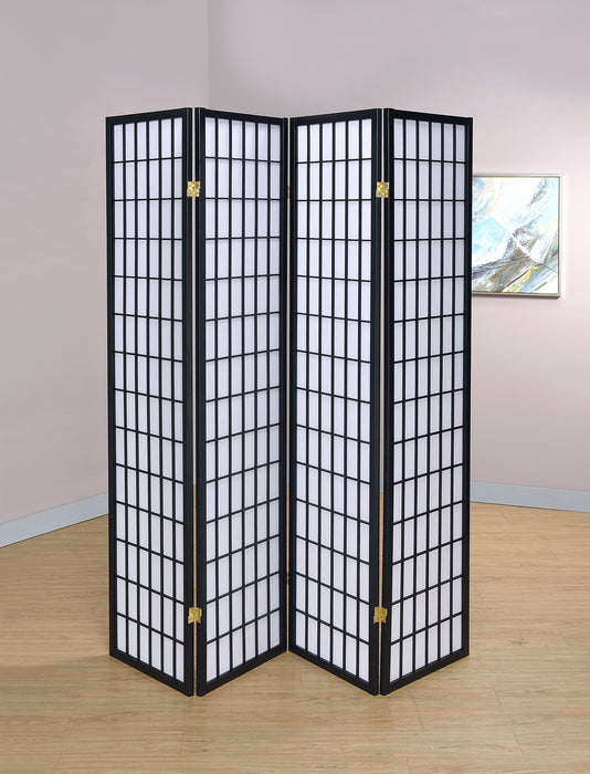 Roberto 4-panel Folding Screen Black and White - Furniture Land (Milwaukee, WI)