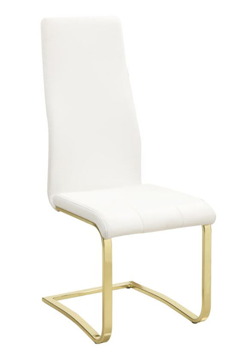 Montclair Side Chairs White and Rustic Brass (Set of 4) - Furniture Land (Milwaukee, WI)