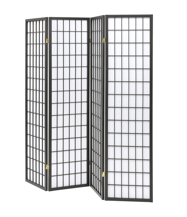 Roberto 4-panel Folding Screen Dark Grey and White - Furniture Land (Milwaukee, WI)