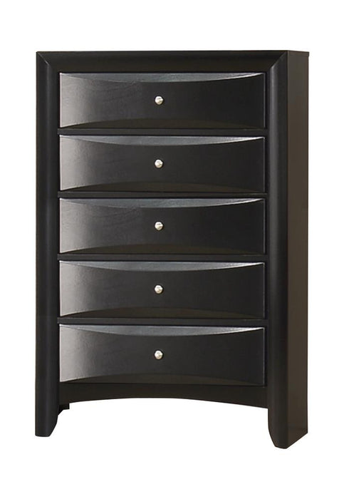 Briana Rectangular 5-drawer Chest Black - Furniture Land (Milwaukee, WI)