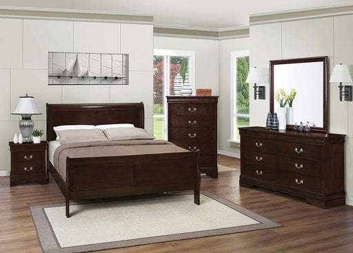 Louis Philippe 4 & 5 Piece Panel Bedroom Set with High Headboard E.king & Full - Furniture Land (Milwaukee, WI)
