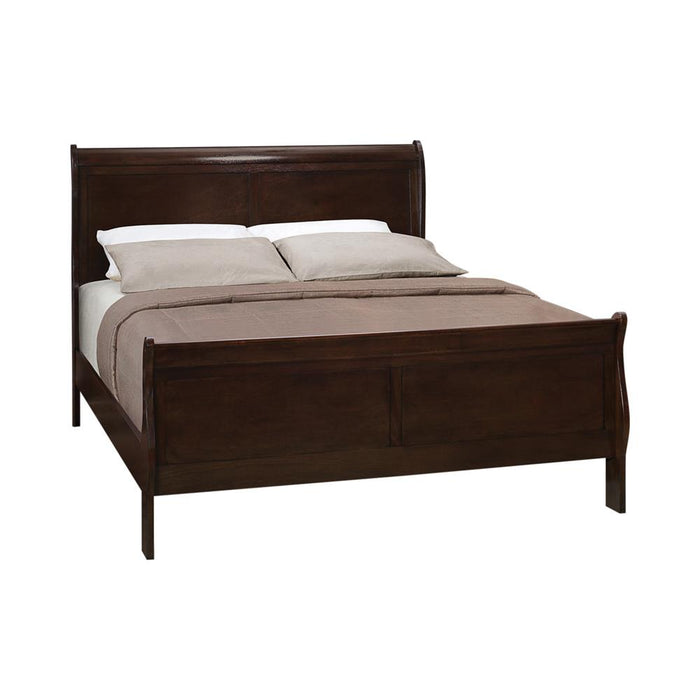Louis Philippe Eastern King & Queen Panel Sleigh Bed Cappuccino - Furniture Land (Milwaukee, WI)