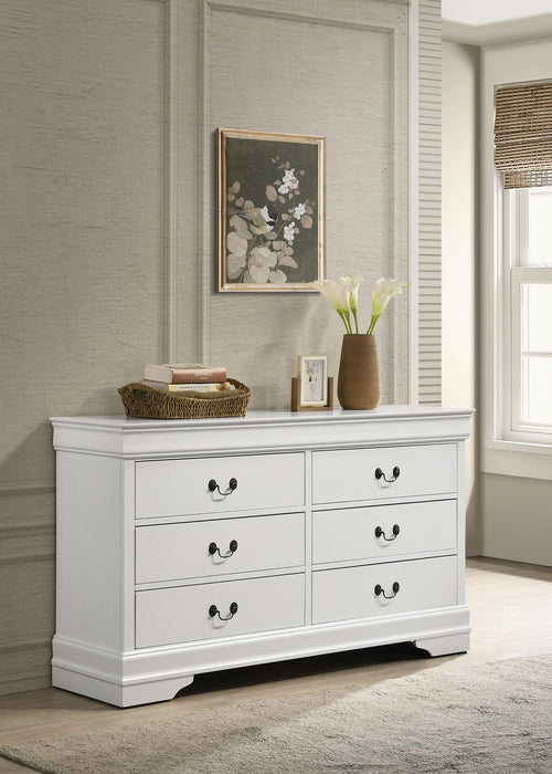 Louis Philippe 6-drawer Dresser White - Furniture Land (Milwaukee, WI)