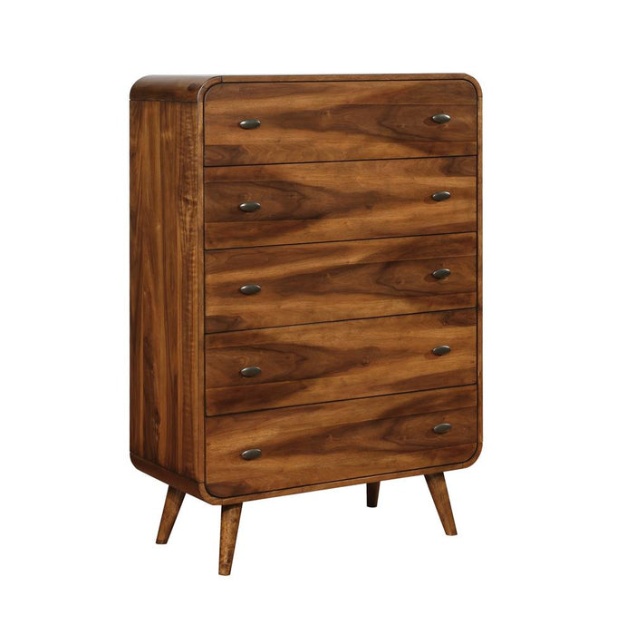 Robyn 5-drawer Chest Dark Walnut - Furniture Land (Milwaukee, WI)