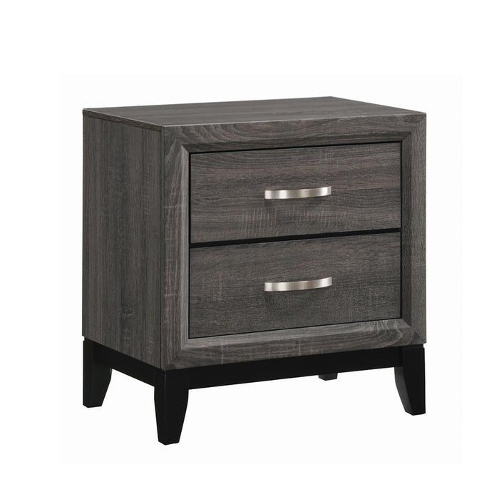 Watson 2-drawer Nightstand Grey Oak and Black - Furniture Land (Milwaukee, WI)