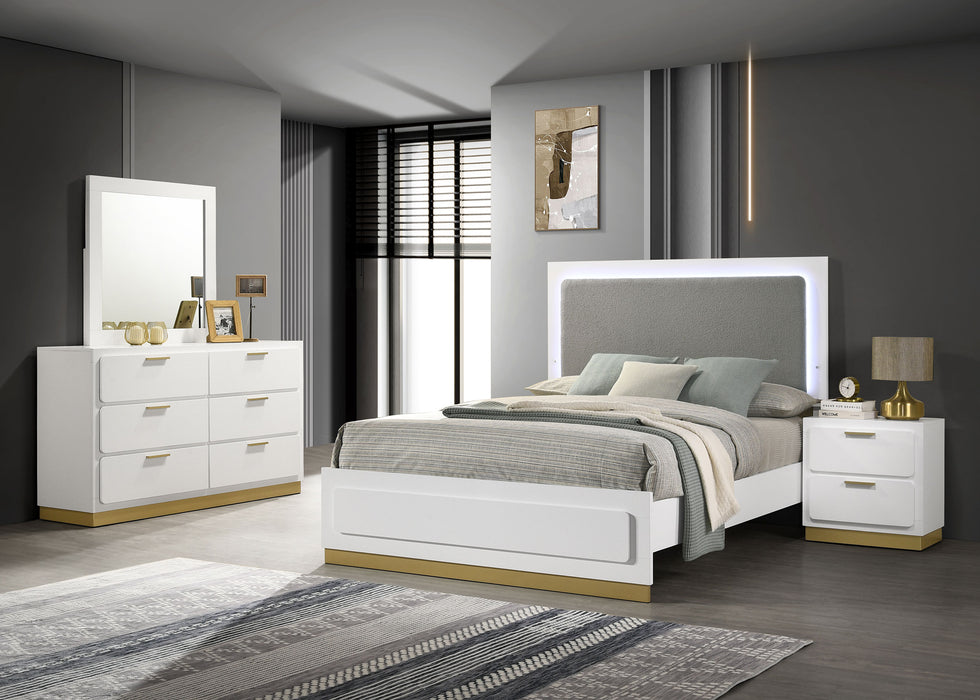 Caraway 4 Pc & Pc E.King, Cal.King, & Queen Bedroom Set Black & White - Furniture Land (Milwaukee, WI)