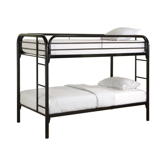 Morgan Twin Over Twin Bunk Bed Black & White - Furniture Land (Milwaukee, WI)