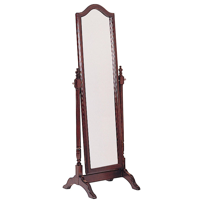Cabot Rectangular Cheval Mirror with Arched Top Merlot - Furniture Land (Milwaukee, WI)