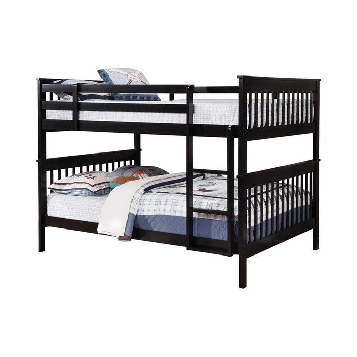 Chapman Full Over Full & Twin Over Full Bunk Bed Black & White - Furniture Land (Milwaukee, WI)