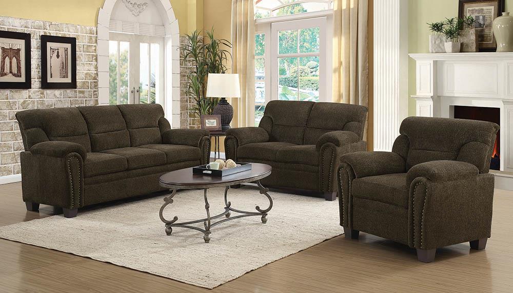 Clementine Upholstered Pillow Top Arm Living Room Set - Furniture Land (Milwaukee, WI)