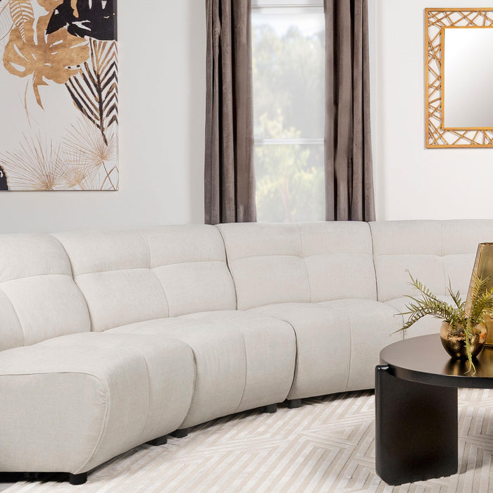 Charlotte Upholstered Curved Armless Chair Ivory - Furniture Land (Milwaukee, WI)