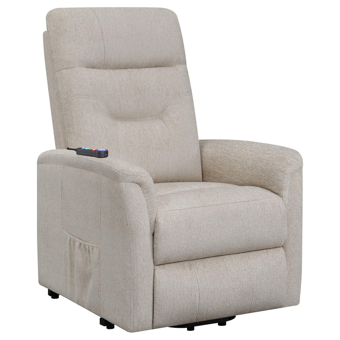 Henrietta Power Lift Recliner with Storage Pocket Beige - Furniture Land (Milwaukee, WI)