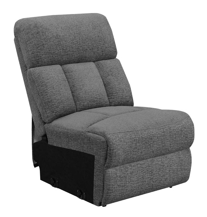 Bahrain Upholstered Armless Chair Charcoal - Furniture Land (Milwaukee, WI)