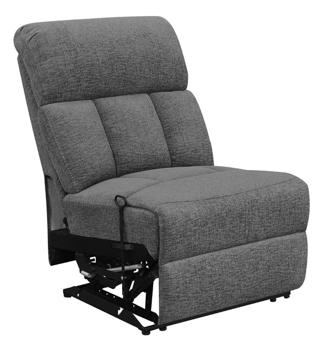 Bahrain Upholstered Armless Recliner Charcoal - Furniture Land (Milwaukee, WI)