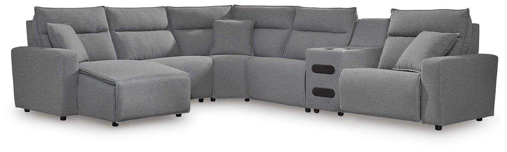 ModMax II Reclining Sectional with Chaise and Audio Console - Furniture Land (Milwaukee, WI)