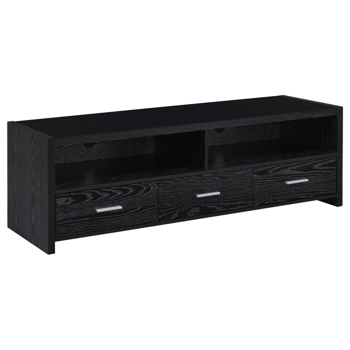 Alton 62" 3-drawer TV Console Black Oak - Furniture Land (Milwaukee, WI)