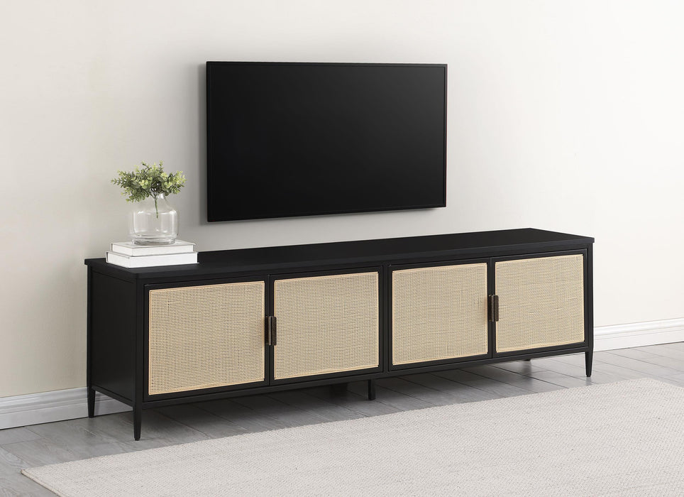 Amherst 4-door 78-inch Metal TV Stand Media Console Black - Furniture Land (Milwaukee, WI)
