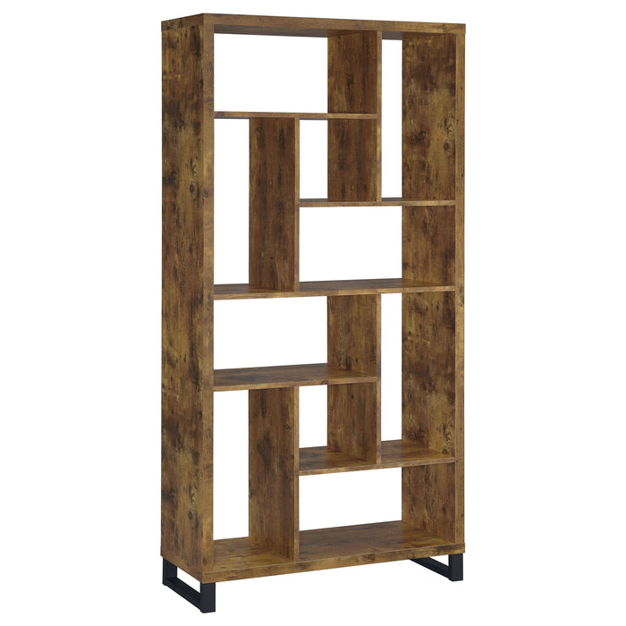 Delwin 10-shelf Bookcase Antique Nutmeg - Furniture Land (Milwaukee, WI)