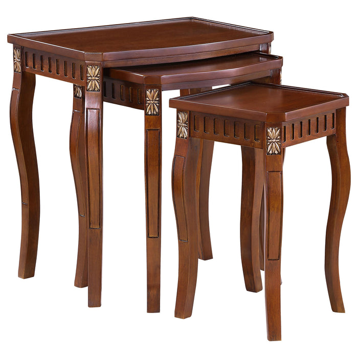 Daphne 3-piece Curved Leg Nesting Tables Warm Brown - Furniture Land (Milwaukee, WI)
