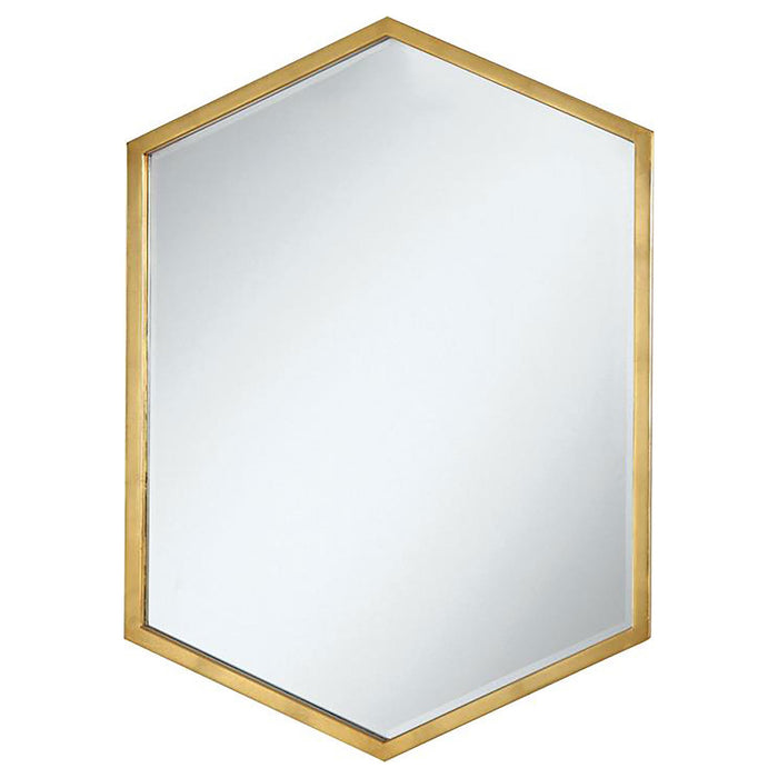 Bledel Hexagon Shaped Wall Mirror Gold - Furniture Land (Milwaukee, WI)