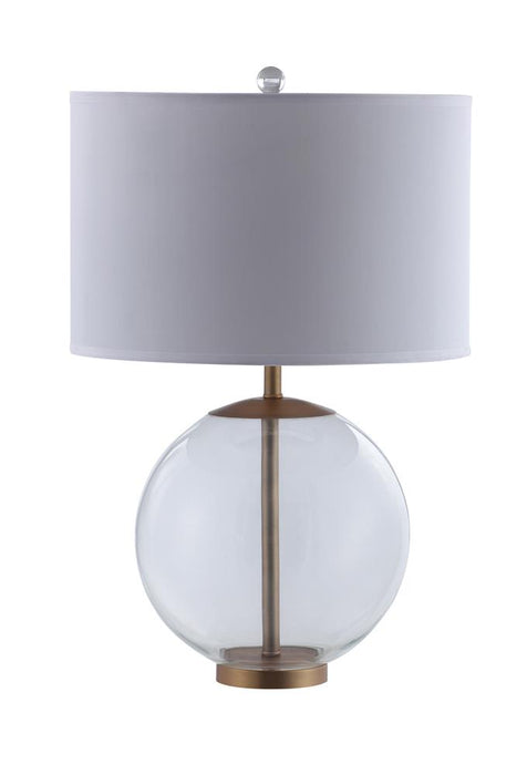 Kenny Drum Shade Table Lamp with Glass Base White - Furniture Land (Milwaukee, WI)