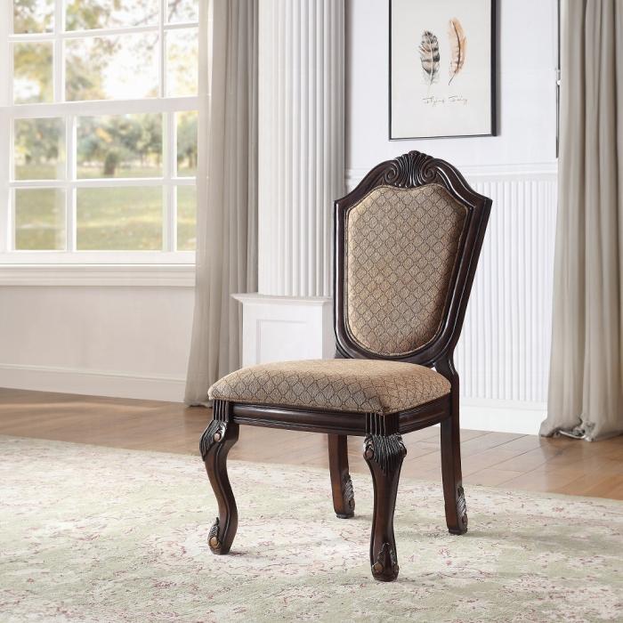 Chateau De Ville Fabric & Espresso Side Chair - Furniture Land (Milwaukee, WI)