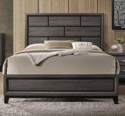 Acme Furniture Valdemar Queen Panel Bed in Weathered Gray 27050Q - Furniture Land (Milwaukee, WI)