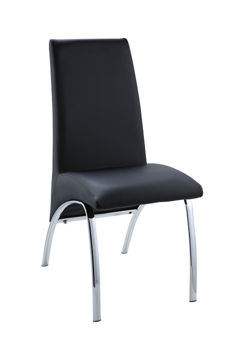 Pervis Black PU & Chrome Side Chair - Furniture Land (Milwaukee, WI)