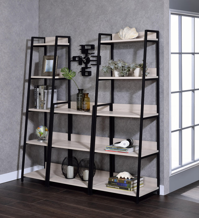 Wendral Natural & Black Bookshelf (5-Tier, 16"L) - Furniture Land (Milwaukee, WI)