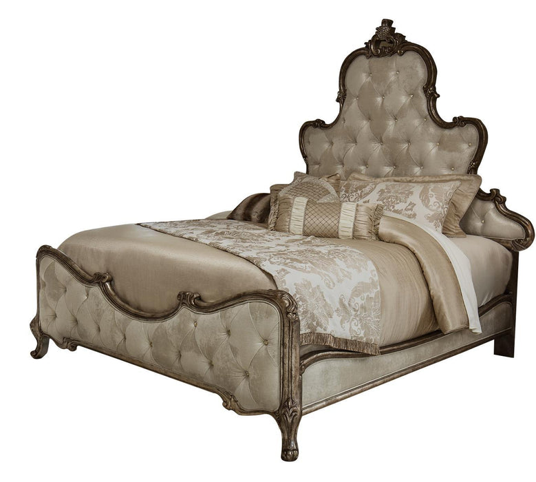 Platine de Royale California King Panel Bed in Antique Platinum 09000CKPL3-101 - Furniture Land (Milwaukee, WI)