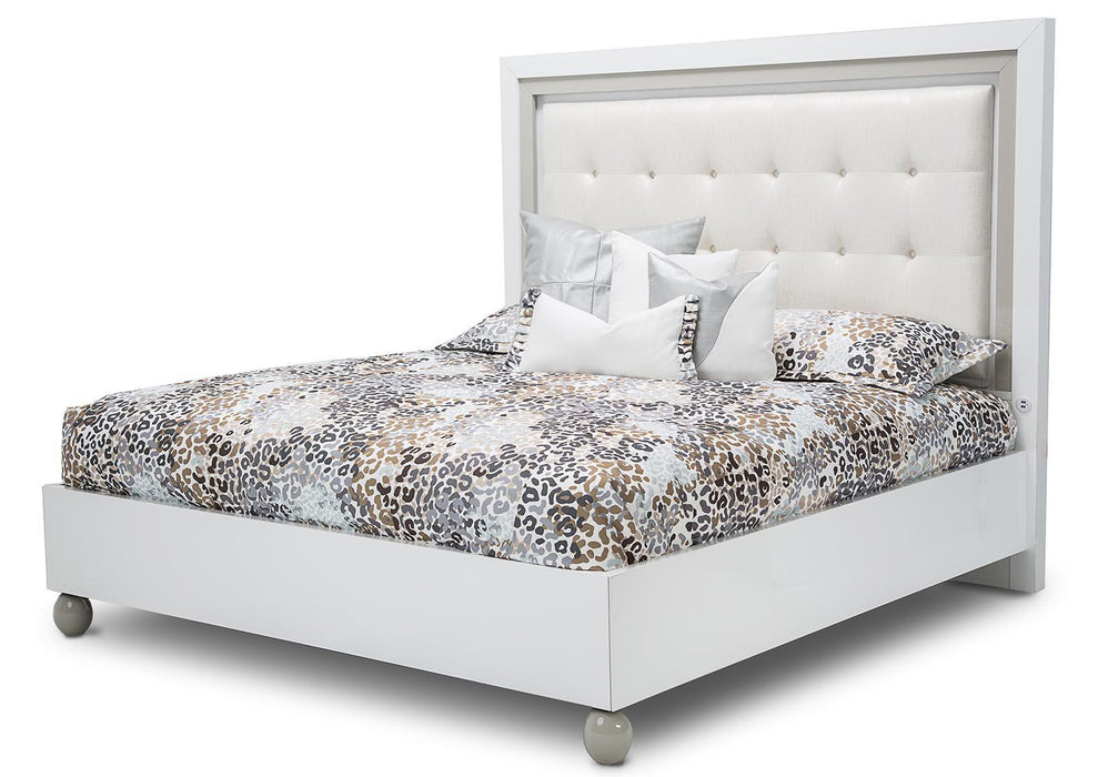 Sky Tower King Upholstered Platform Bed in White Cloud - Furniture Land (Milwaukee, WI)