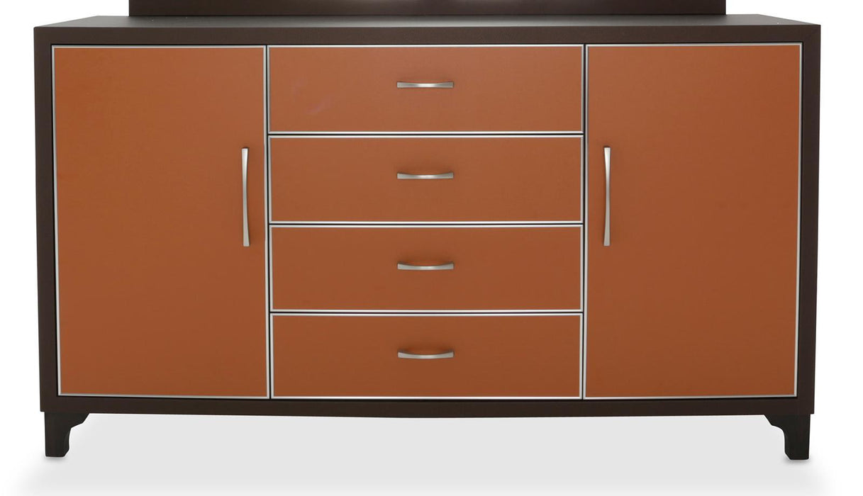 21 Cosmopolitan 4 Drawer Dresser in Orange/Umber - Furniture Land (Milwaukee, WI)