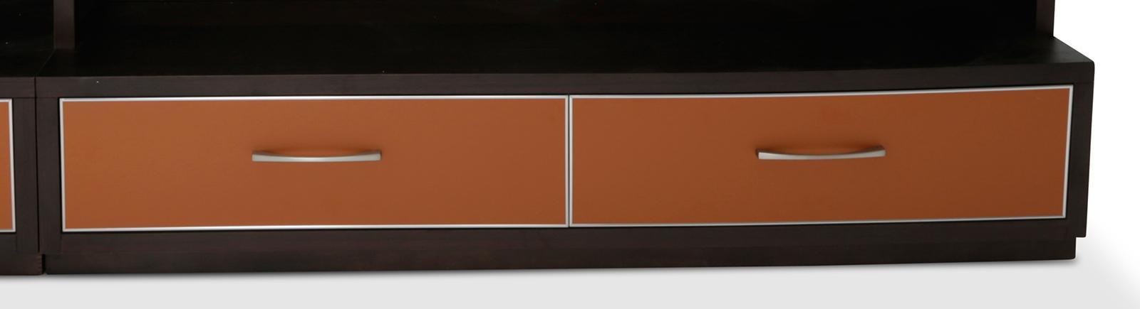 21 Cosmopolitan Right Entertainment Base in Umber/Orange - Furniture Land (Milwaukee, WI)