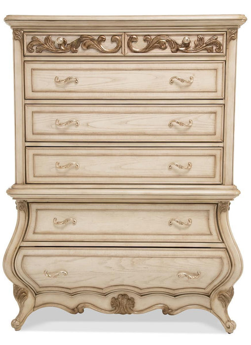 Platine de Royale 6 Drawer Chest in Champagne 09070-201 - Furniture Land (Milwaukee, WI)