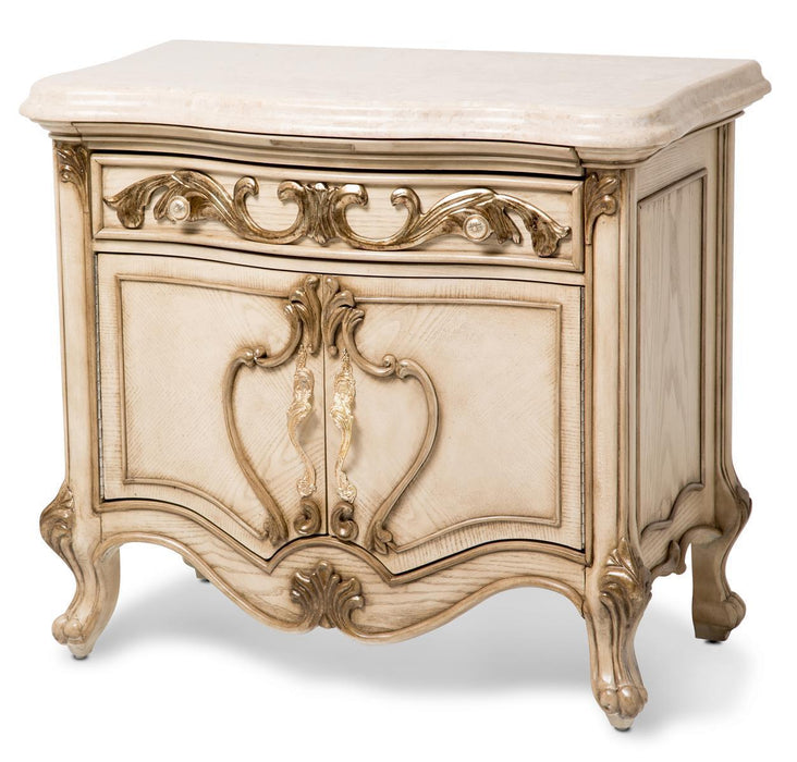 Platine de Royale 2 Door Nightstand in Champagne - Furniture Land (Milwaukee, WI)