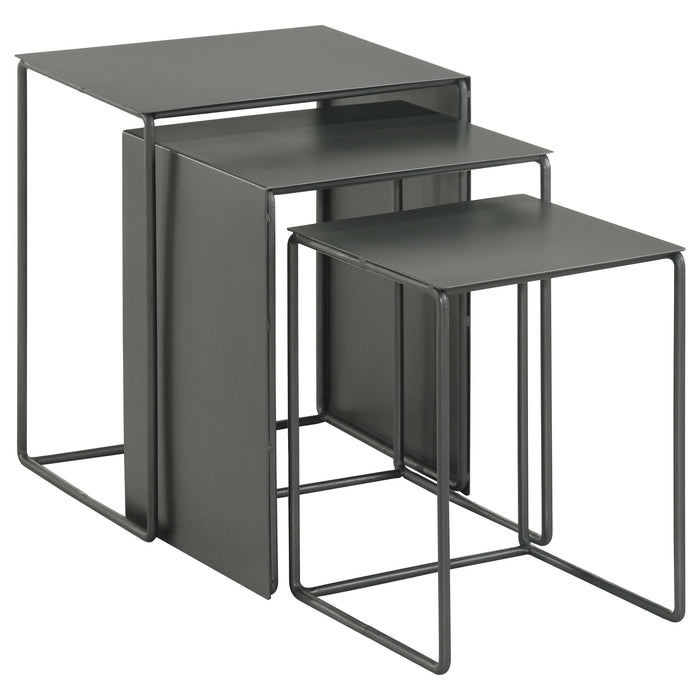 Imez 3-piece Rectangular Metal Nesting Table Grey - Furniture Land (Milwaukee, WI)