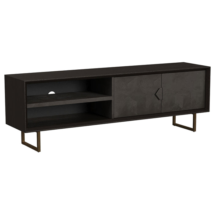 Marsden 2-door Wood 70" TV Stand Charcoal Black - Furniture Land (Milwaukee, WI)