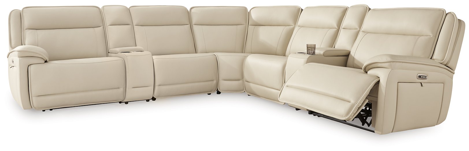 Double Deal Reclining Sectional with 2 Consoles - Furniture Land (Milwaukee, WI)