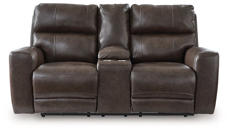 Crossplex Power Reclining Loveseat with Console - Furniture Land (Milwaukee, WI)