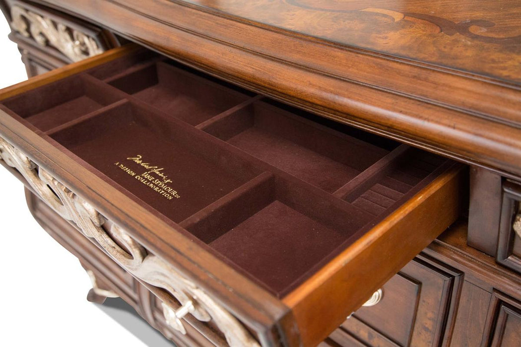 Aico Platine de Royale Dresser in Light Espresso - Furniture Land (Milwaukee, WI)