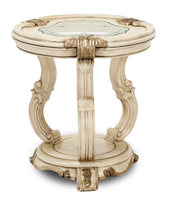 Aico Platine de Royale Chairside Table in Champagne - Furniture Land (Milwaukee, WI)