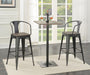 Cavalier 3-piece Square Bar Table Set Dark Elm and Black - Furniture Land (Milwaukee, WI)