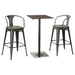 Cavalier 3-piece Square Bar Table Set Dark Elm and Black - Furniture Land (Milwaukee, WI)